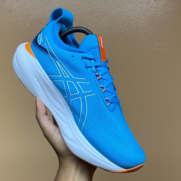 ASICS GEL-NIMBUS 25 Men’s Running Sneakers “Island Blue Sun Peach” Size 9.5 Wide - Picture 10 of 17